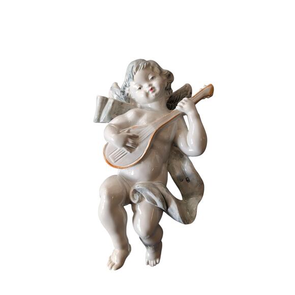 Vintage Musical Cherubs Made in Italy Plastic Wall Ornaments Set of 4 - Picture 5 of 9